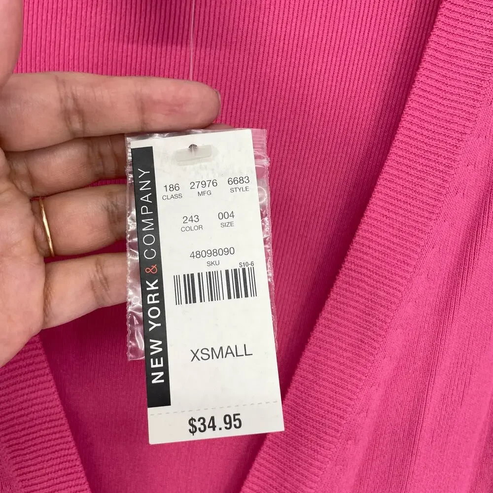 New York & Company Pink Cardigan Size XS